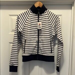 Fila Black and White Striped Bomber Jacket